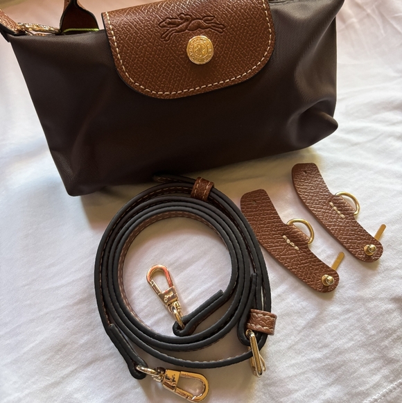 Longchamp Chocolate Brown Color Mini Bag with Removable Strap NWT - Picture 2 of 6